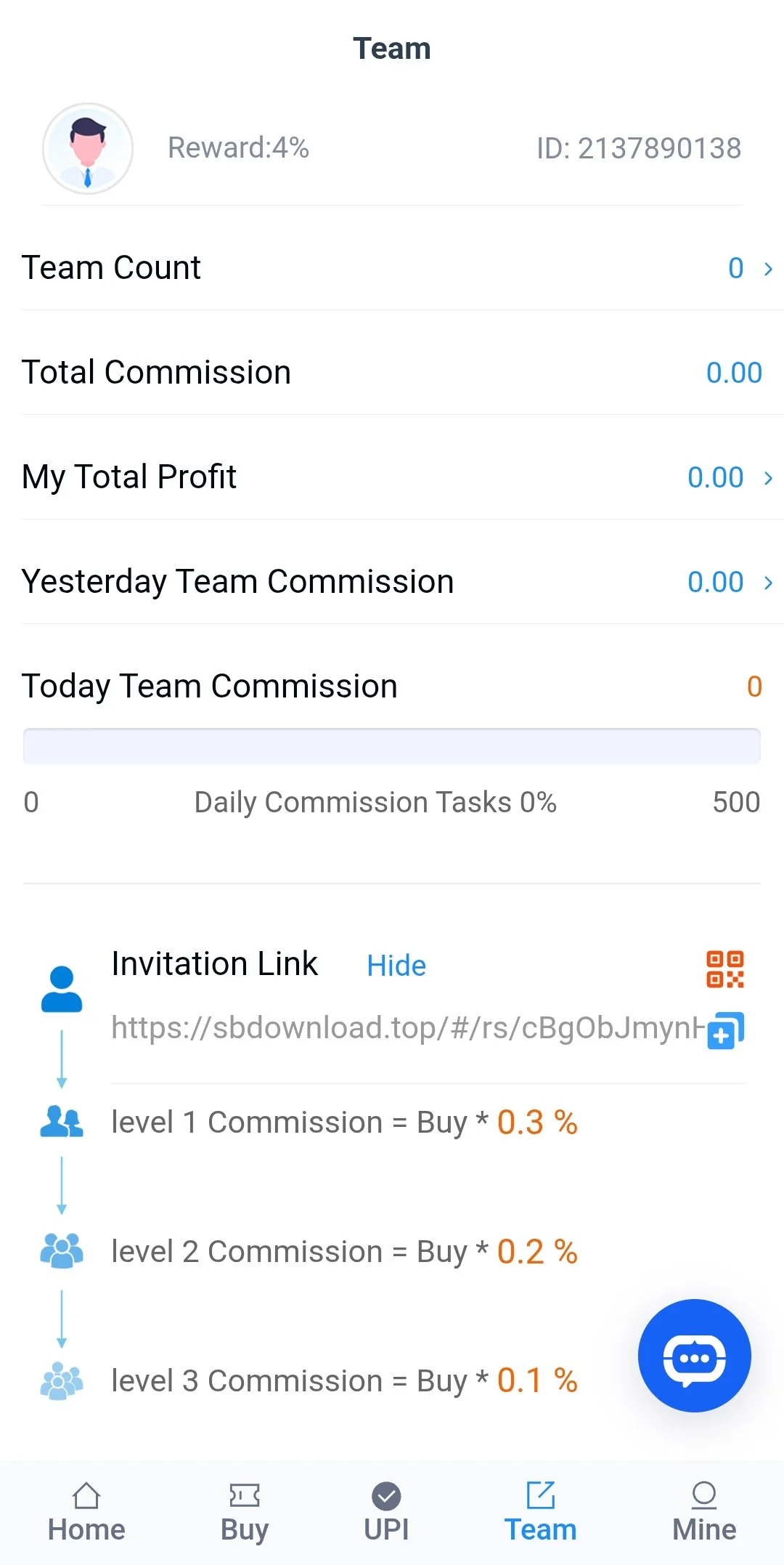 SB Pay Team - Invitation Link and Level Commissions